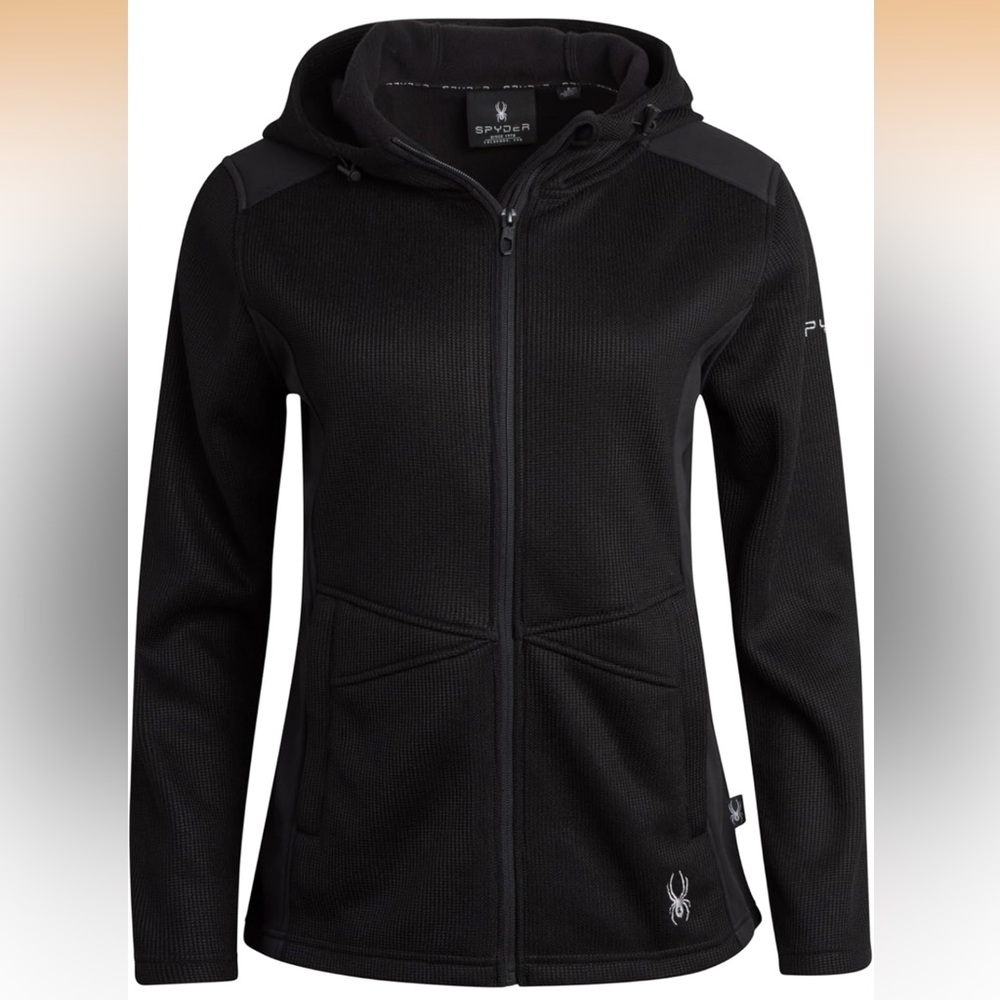 Spyder Black Zip-Up Hooded Jacket